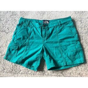 The North Face Cargo Shorts Womens Size 6L / 6 LONG Teal Green Waist